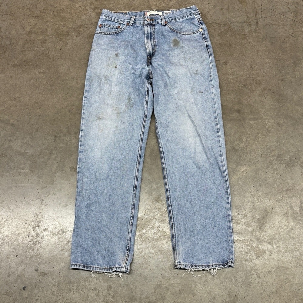 VTG Levi's 550 Relaxed‎ Fit Denim Jeans Light Wash Classic Straight Mens 34x32